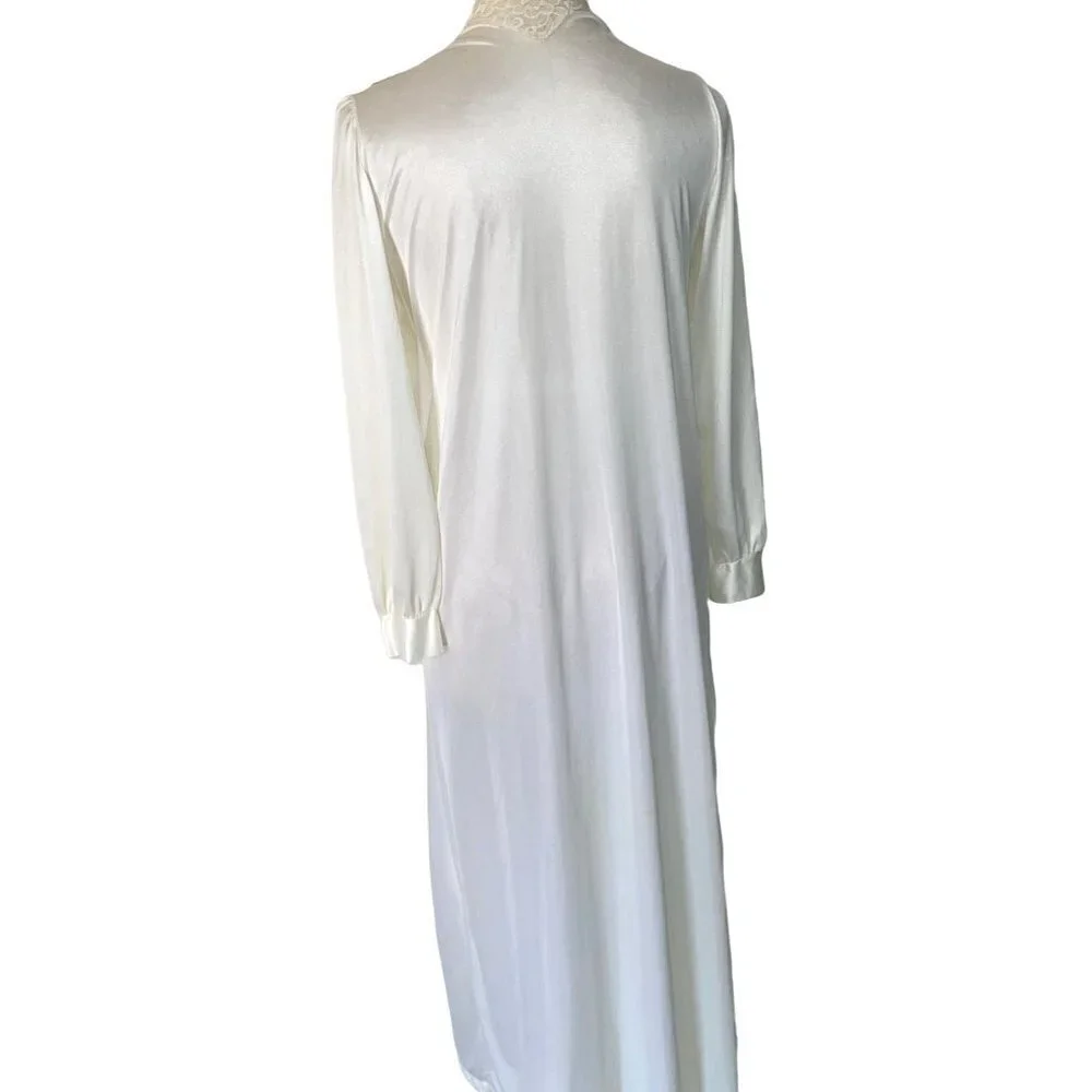 Fantasy Nightwear By Janice Lee Womens Robe Size Medium M Vintage Nylon Lace - Picture 12 of 12
